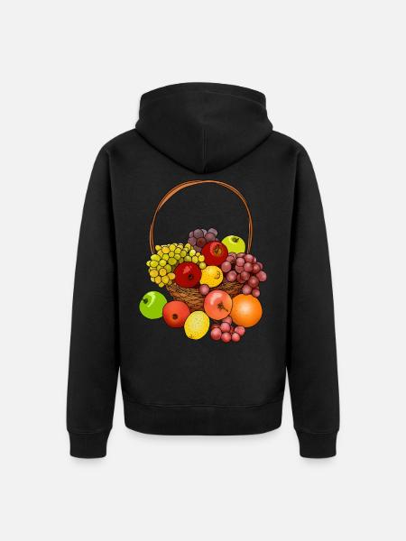 Fruit basket give away a great gift idea - Unisex Premium Organic Zip Hoodie - black