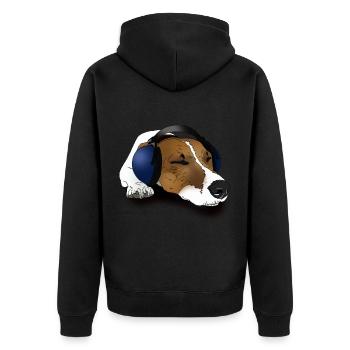 Cooler Jack Russel Geschenkidee für Hunde Freunde - Unisex Premium Bio Zip Hoodie - Schwarz - Hinten - Nico (187cm)