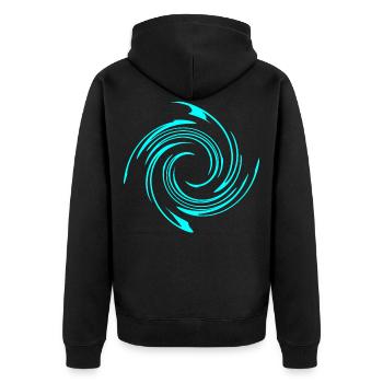 Wirbel Spirale Kringel Muster Shirt Geschenk Idee - Unisex Premium Bio Zip Hoodie - Schwarz - Hinten - Nico (187cm)