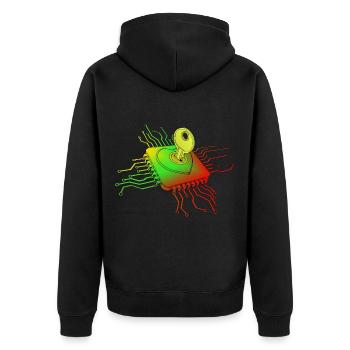 PC Hardware mit Schlüssel und Schloss Geschenkidee - Unisex Premium Bio Zip Hoodie - Schwarz - Hinten - Nico (187cm)
