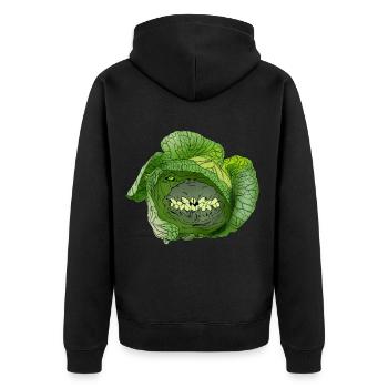 Böser Kopfsalat Geschenkidee für Gesunde Ernährung - Unisex Premium Bio Zip Hoodie - Schwarz - Hinten - Nico (187cm)