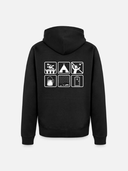 Funny Music Festival Design - Unisex Premium Organic Zip Hoodie - black