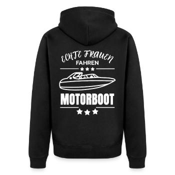 Bateau à moteur - Veste à capuche bio Premium Unisexe - noir - Dos - Nico (187cm)