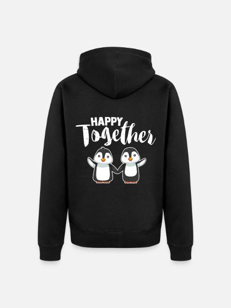 Freundschaft - Unisex Premium Bio Zip Hoodie - Schwarz