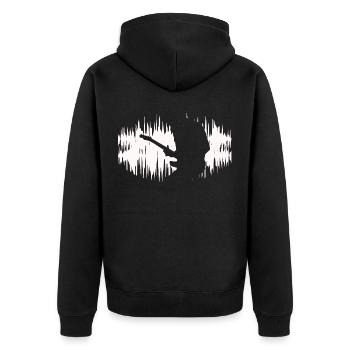 Guitare. Le guitariste. idée cadeau - Veste à capuche bio Premium Unisexe - noir - Dos - Nico (187cm)