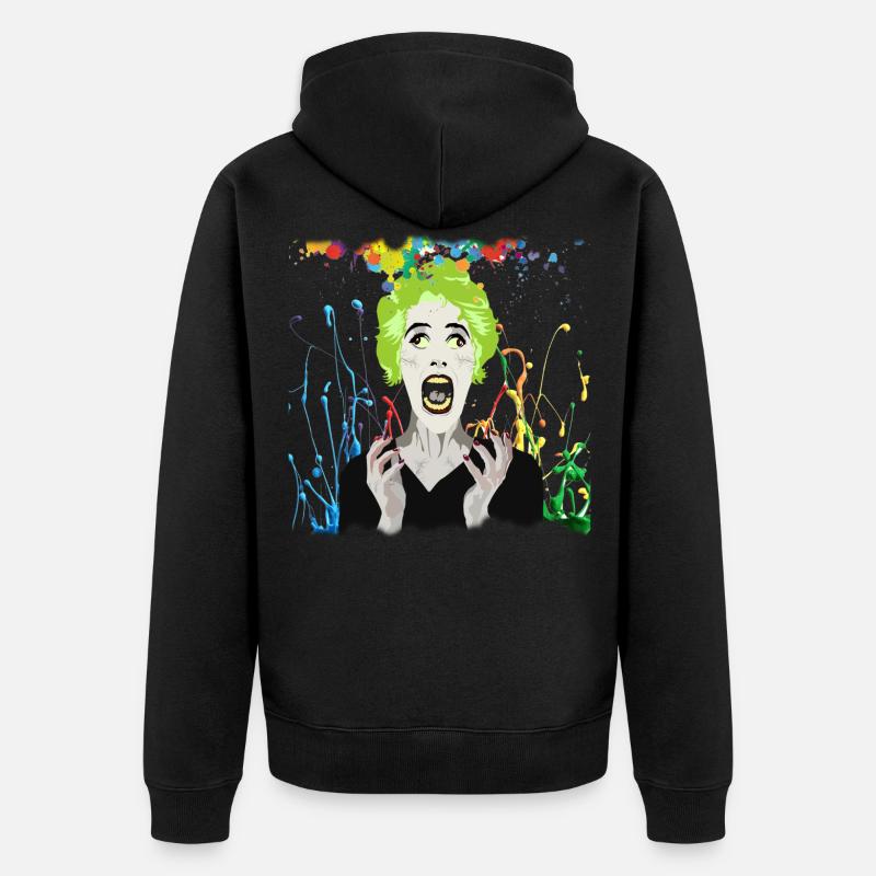 Crazy Lady - Unisex Premium Bio Zip Hoodie - Schwarz