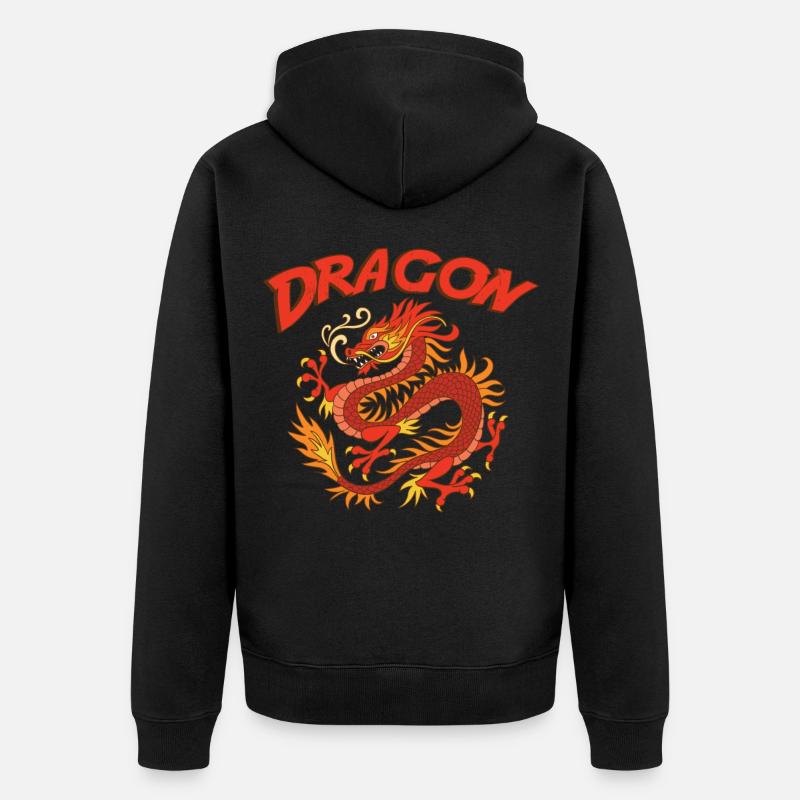 Drachen - Unisex Premium Bio Zip Hoodie - Schwarz
