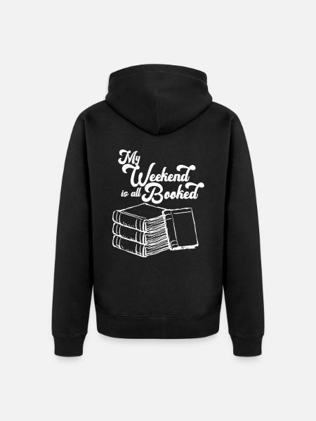 bookworm - Unisex Premium Organic Zip Hoodie - black