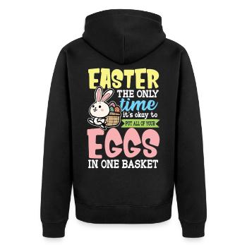 Easter Easter Easter Nest Easter Egg Hunt - Unisex Premium Organic Zip Hoodie - black - Back - Nico (187cm)