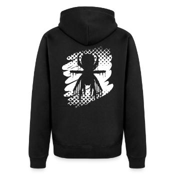 Spider spider - Unisex Premium Organic Zip Hoodie - black - Back - Nico (187cm)