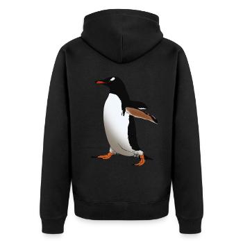 Penguins live at the South Pole gift for Antarctica - Unisex Premium Organic Zip Hoodie - black - Back - Nico (187cm)