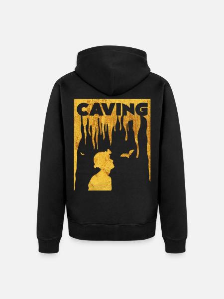 caving - Unisex Premium Organic Zip Hoodie - black