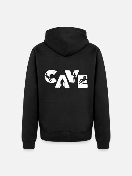 cave - Unisex Premium Organic Zip Hoodie - black