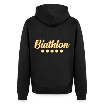 Athlète Biathlon Biathlète Biathlète Biathlon - Veste à capuche bio Premium Unisexe - noir - Dos - Nico (187cm)
