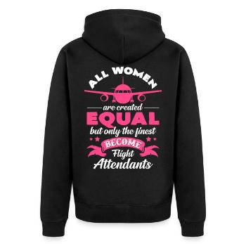 flight attendant - Unisex Premium Organic Zip Hoodie - black - Back - Nico (187cm)