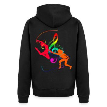 Colorful choreography with notes Gift idea - Unisex Premium Organic Zip Hoodie - black - Back - Nico (187cm)