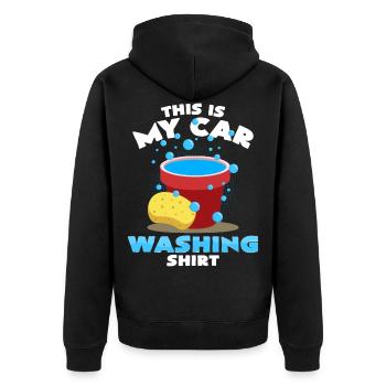 Ceci est mon lavage de voiture T-shirt lavage de voiture - Veste à capuche bio Premium Unisexe - noir - Dos - Nico (187cm)