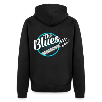 The blues - Unisex Premium Organic Zip Hoodie - black - Back - Nico (187cm)