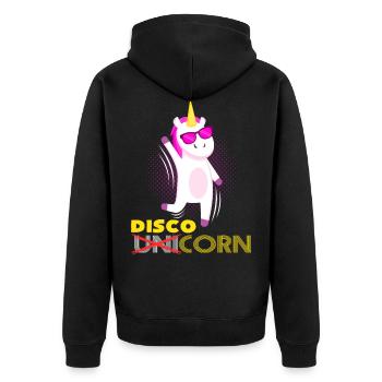 Disco Unicorn - Veste à capuche bio Premium Unisexe - noir - Dos - Nico (187cm)