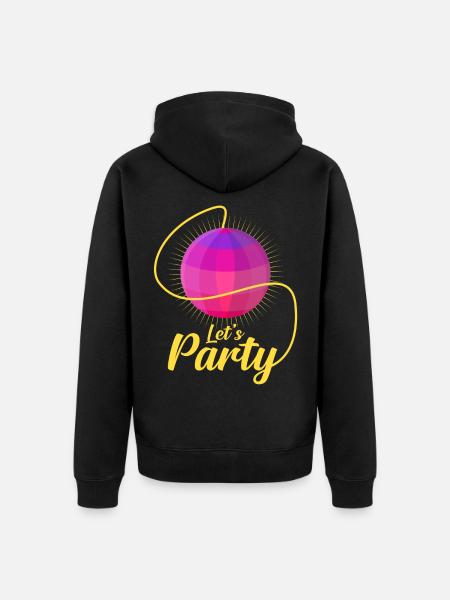 disco ball - Unisex Premium Organic Zip Hoodie - black