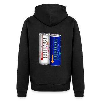Energy drink with stamina and power gift idea - Unisex Premium Organic Zip Hoodie - black - Back - Nico (187cm)