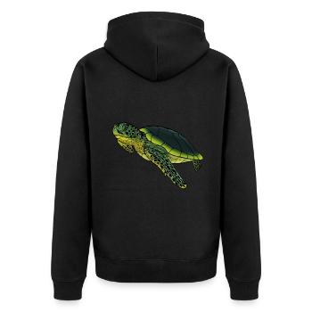Vieille tortue avec animaux d'expérience idée cadeau - Veste à capuche bio Premium Unisexe - noir - Dos - Nico (187cm)