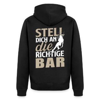 Kitesurfer Kitesurfing Kiteboard Kiter Kiten Bar - Unisex Premium Organic Zip Hoodie - black - Back - Nico (187cm)
