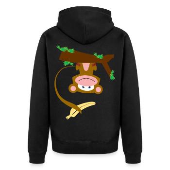 Singe Banane Drôle - Veste à capuche bio Premium Unisexe - noir - Dos - Nico (187cm)