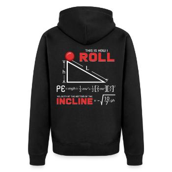 physics - Unisex Premium Organic Zip Hoodie - black - Back - Nico (187cm)