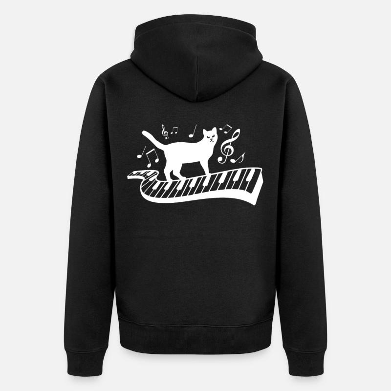 Chat de piano - Veste à capuche bio Premium Unisexe - noir