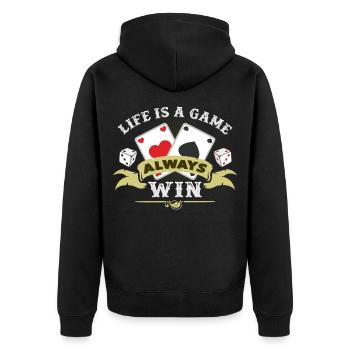 La vie est un jeu de cartes poker dés chance - Veste à capuche bio Premium Unisexe - noir - Dos - Nico (187cm)