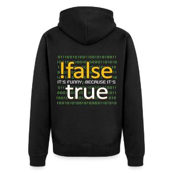 computer scientist - Unisex Premium Organic Zip Hoodie - black - Back - Nico (187cm)