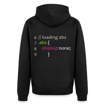 Fitness Nerd - Unisex Premium Bio Zip Hoodie - Schwarz - Hinten - Nico (187cm)