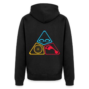 Triathlon symbols - Unisex Premium Organic Zip Hoodie - black - Back - Nico (187cm)
