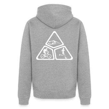 Iron Man - Unisex Premium Organic Zip Hoodie - heather grey - Back - Nico (187cm)
