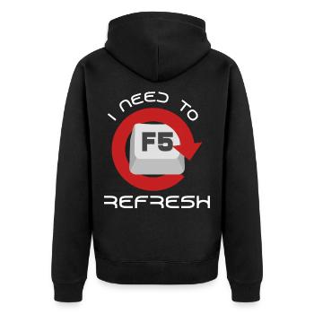 Nerd - Unisex Premium Organic Zip Hoodie - black - Back - Nico (187cm)