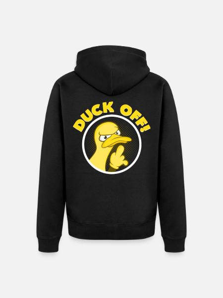 Duck Off - Unisex Premium Bio Zip Hoodie - Schwarz