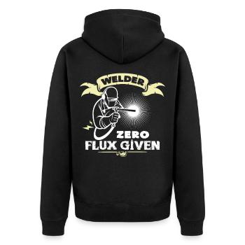welding - Unisex Premium Organic Zip Hoodie - black - Back - Nico (187cm)