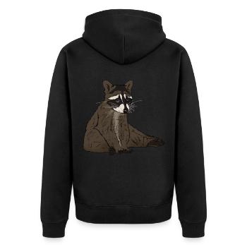 joli cadeau de raton laveur assis pour un fan de raton laveur - Veste à capuche bio Premium Unisexe - noir - Dos - Nico (187cm)