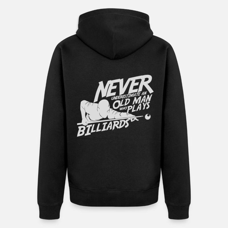 Vieil homme billard - Veste à capuche bio Premium Unisexe - noir
