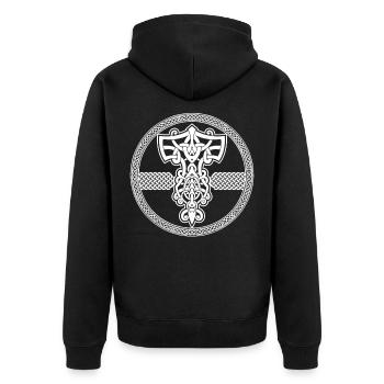 Symbole de marteau viking Odin Thor Rune Valhalla - Veste à capuche bio Premium Unisexe - noir - Dos - Nico (187cm)