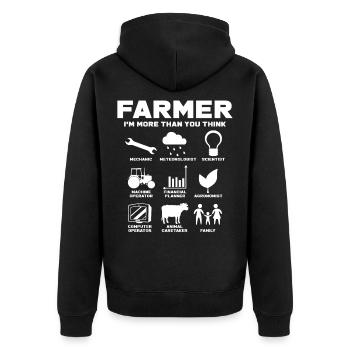 Farmer - Veste à capuche bio Premium Unisexe - noir - Dos - Nico (187cm)