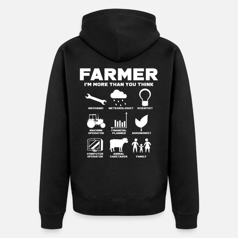Farmer - Unisex Premium Bio Zip Hoodie - Schwarz