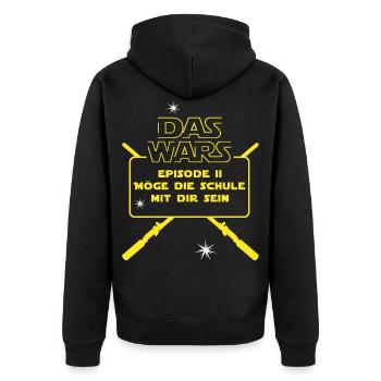 The Wars Schulkind Grundschule Erster Schultag Ein - Unisex Premium Bio Zip Hoodie - Schwarz - Hinten - Nico (187cm)