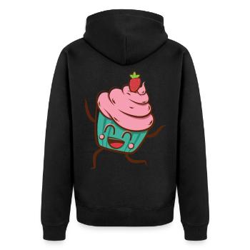 Petit gâteau - Veste à capuche bio Premium Unisexe - noir - Dos - Nico (187cm)