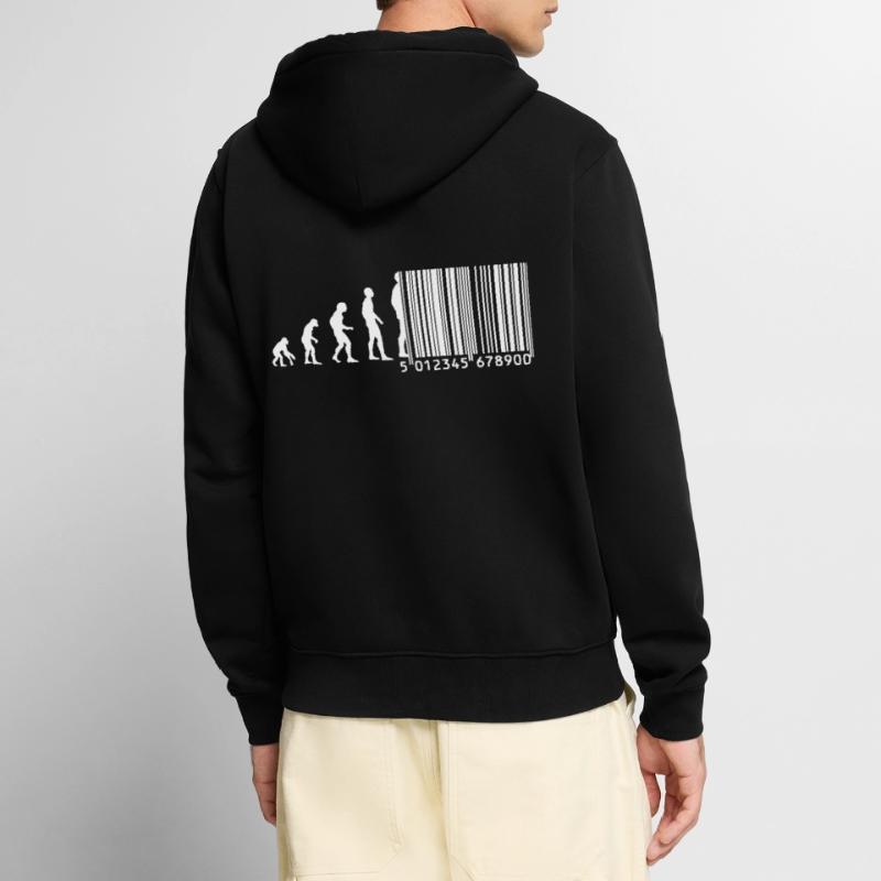 Evolution barcode Unisex Premium Bio Zip Hoodie