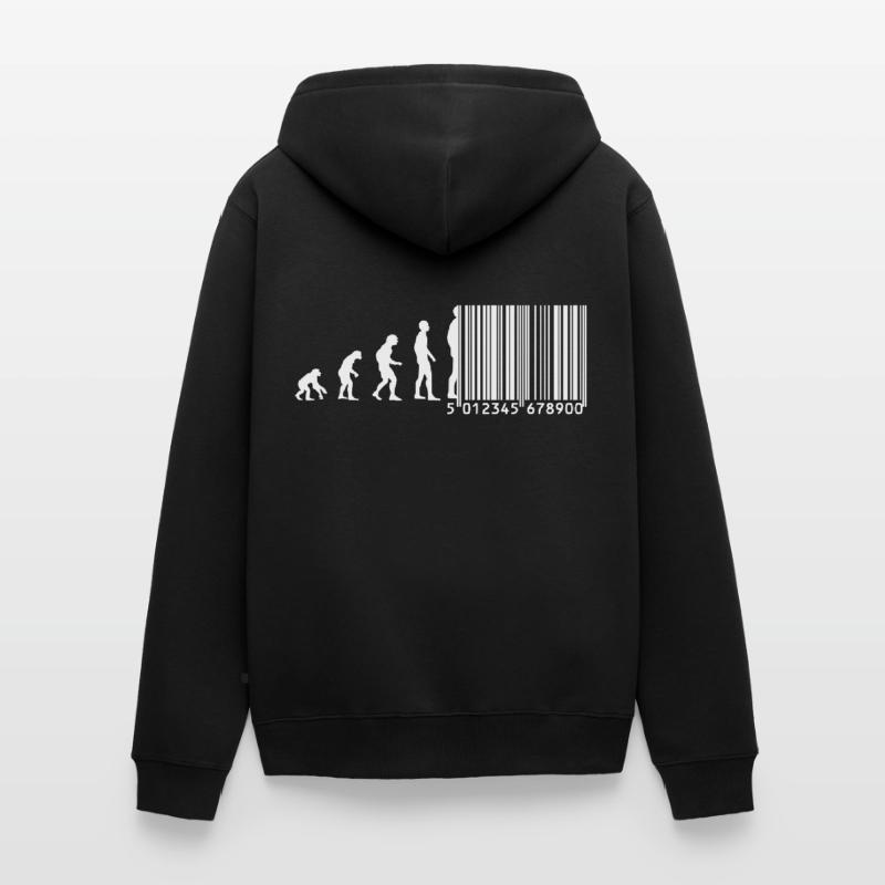 Code à barres Evolution Veste à capuche bio Premium Unisexe