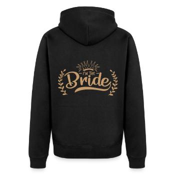I am the bride - Unisex Premium Organic Zip Hoodie - black - Back - Nico (187cm)