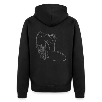 Sexy Woman Nude Pose Beauty Drawing - Unisex Premium Organic Zip Hoodie - black - Back - Nico (187cm)