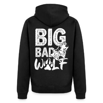 Big Bad Wolf Predator Pack Animal Isegrim Gift - Unisex Premium Organic Zip Hoodie - black - Back - Nico (187cm)